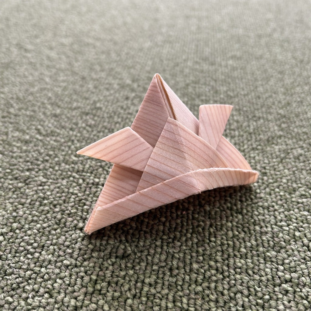 RIJINDA Wooden toys/blocks origami 3pieces Noto Cedar JAPAN