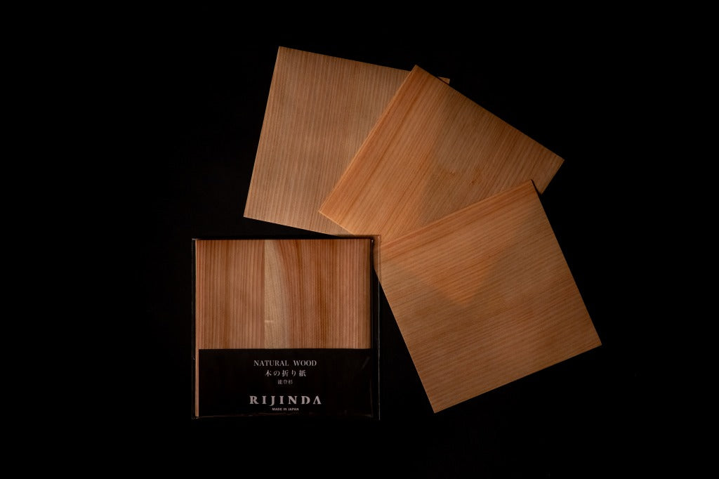 RIJINDA Wooden toys/blocks origami 2pieces Noto Cedar JAPAN